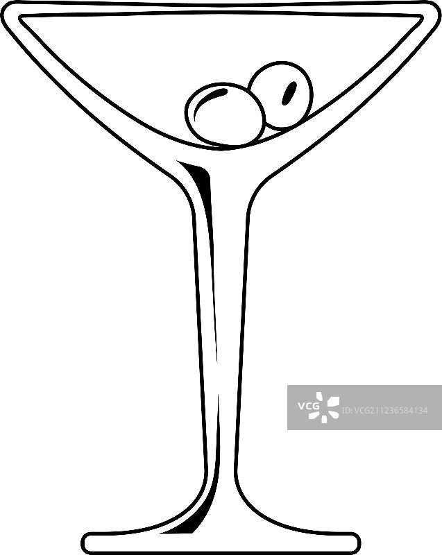 橄榄鸡尾酒杯图标图片素材