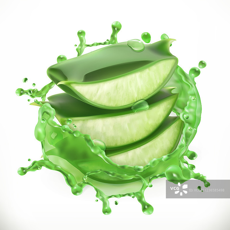 芦荟汁健康护理3D图标图片素材