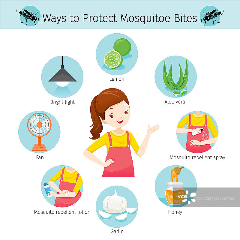 防蚊叮咬的女孩图标图片素材