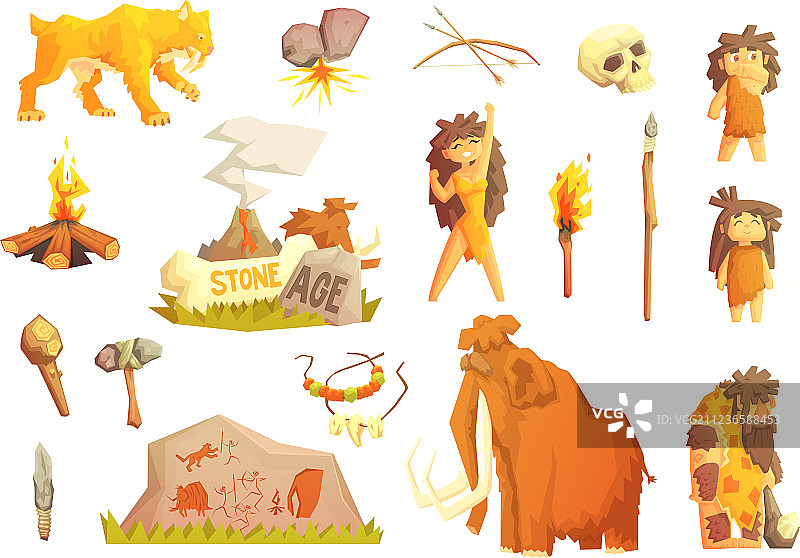 石器时代原始人冰河时代生活图片素材