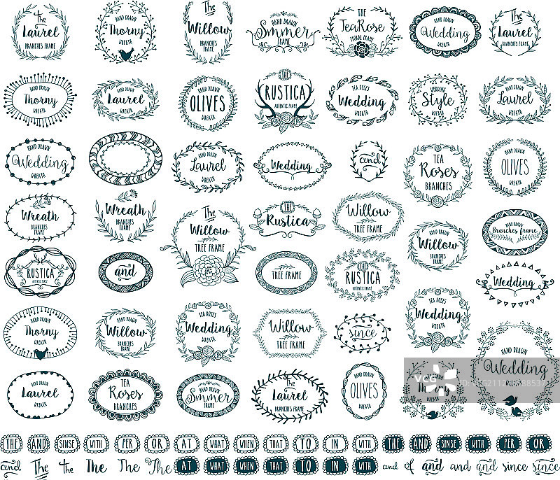 手绘框架图片素材