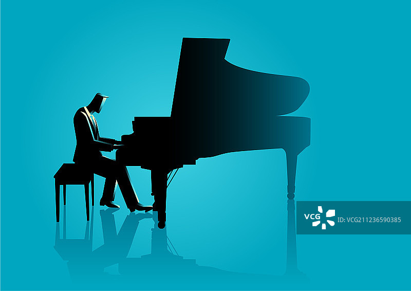 演奏钢琴的音乐家图片素材