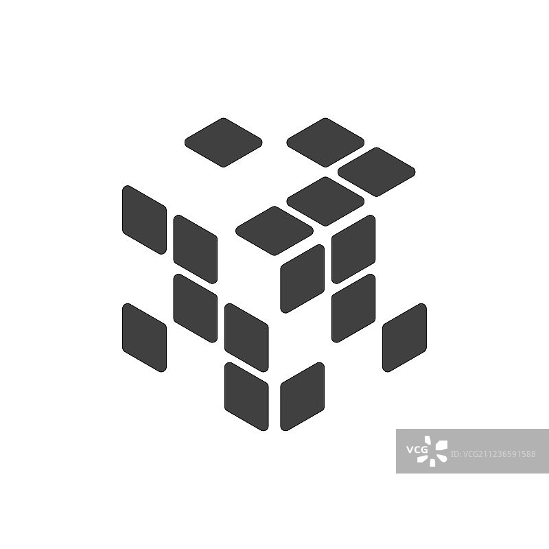 带空白格的魔方logo图片素材