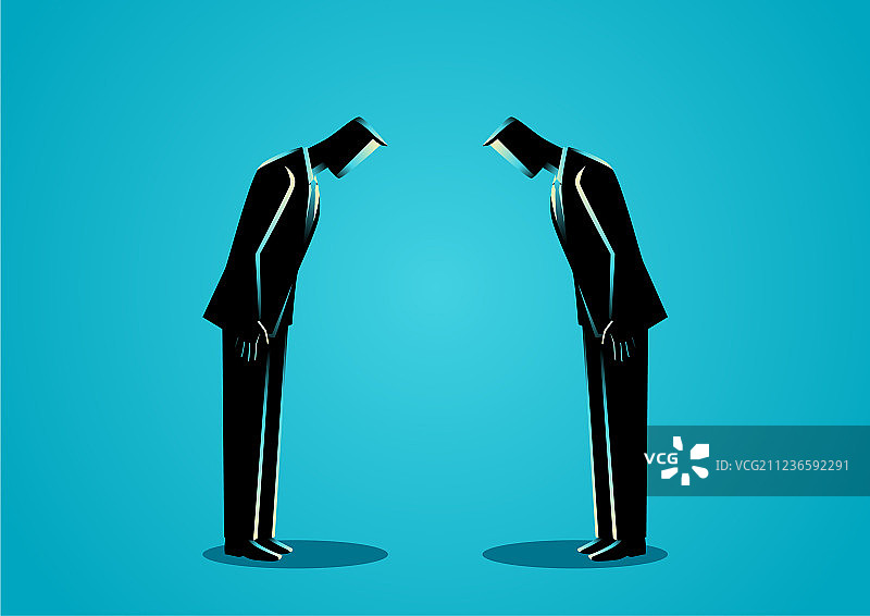 商人们互相鞠躬图片素材