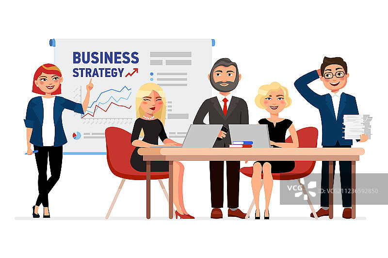 一组卡通商务人士图片素材