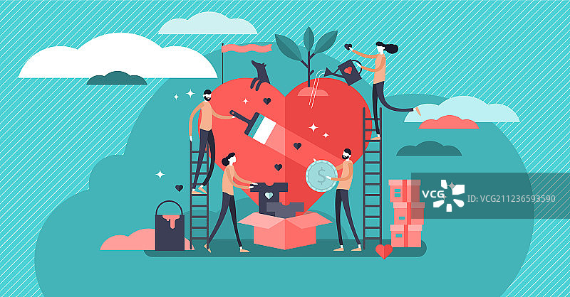 慈善志愿服务团队图片素材