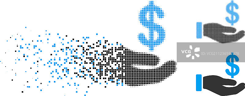溶解像素半色调收入之手图标图片素材