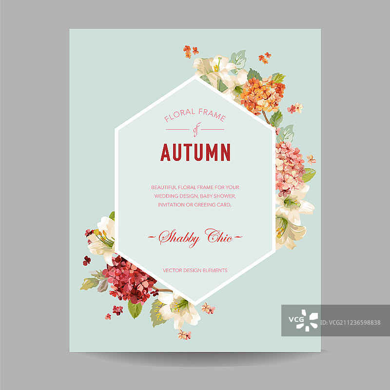 用于邀请函的秋季绣球花图片素材