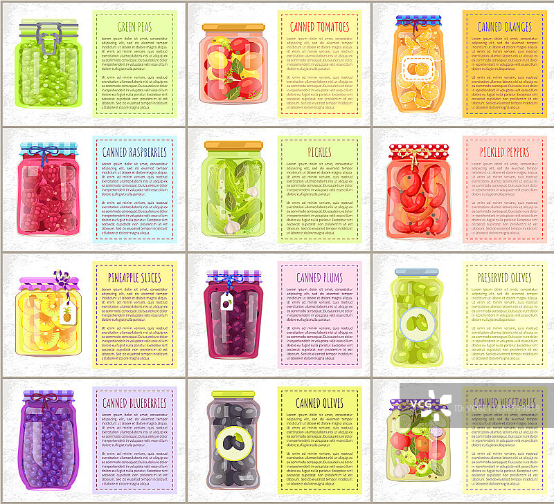 罐装和腌制果蔬海报图片素材