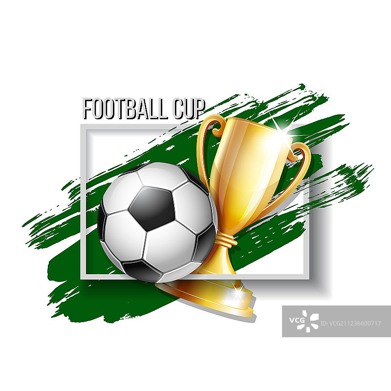 带有足球的金色奖杯图片素材