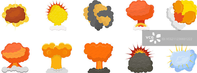 扁平风格爆炸合集图片素材