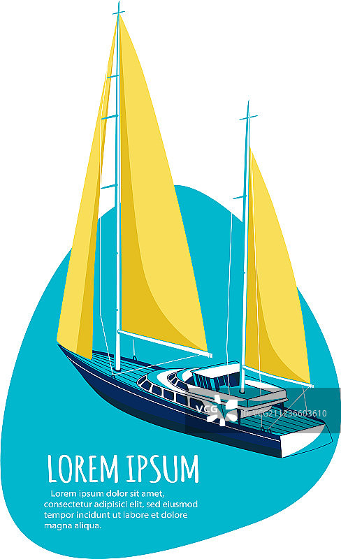 带有帆船的游艇俱乐部贴纸图片素材