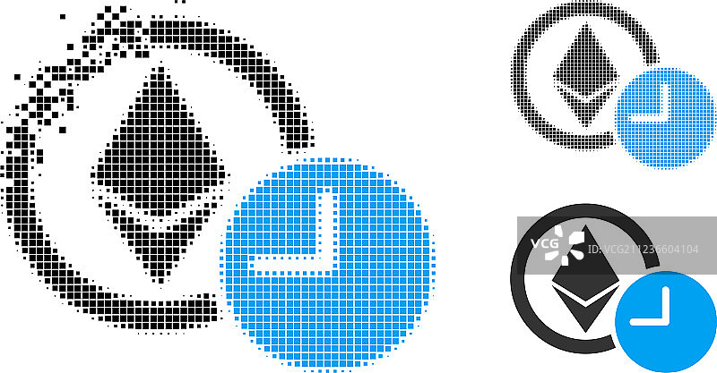 点状渐隐以太坊信用卡时钟图标图片素材