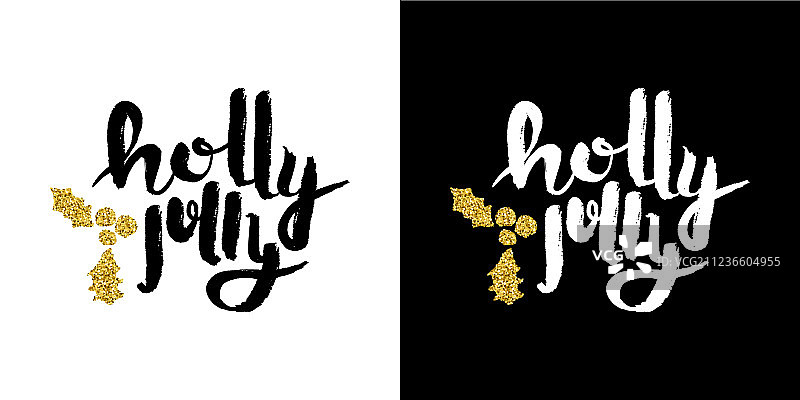 金色闪光圣诞节祝福语贺卡图片素材