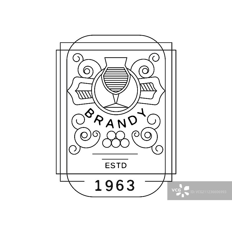 复古白兰地标签设计图片素材