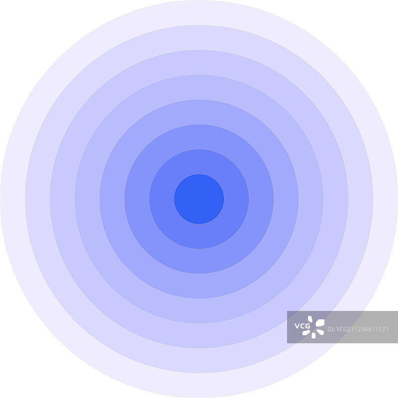 蓝色同心圆中心点扁平图标图片素材