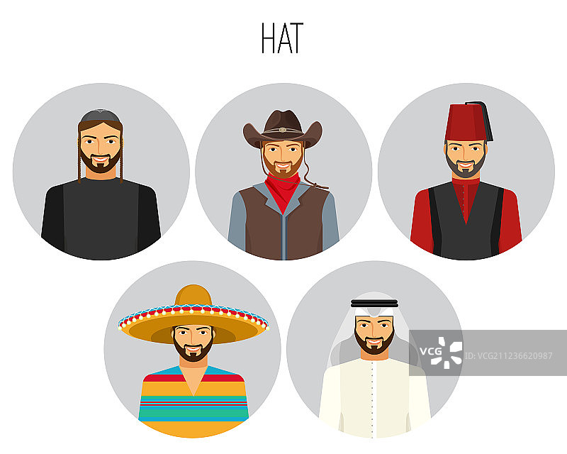 男士帽子类型海报图片素材