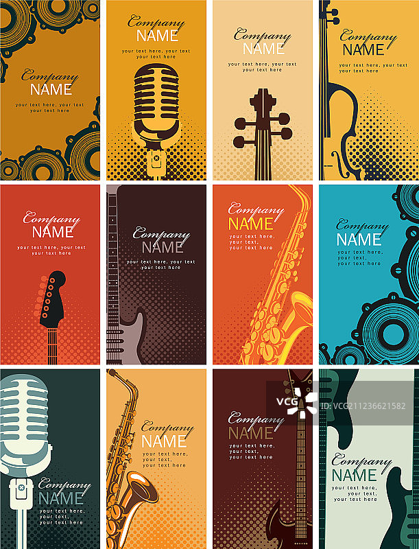 带乐器的名片图片素材