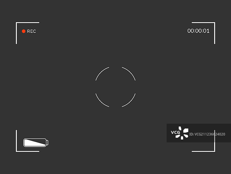 黑白取景器相机录制图片素材
