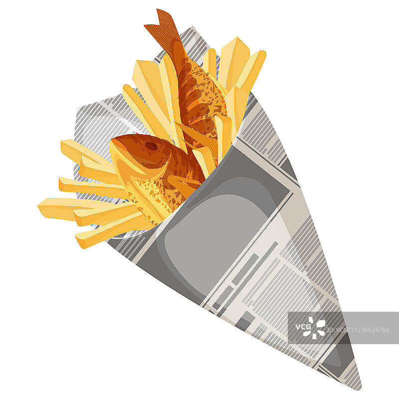 传统炸鱼薯条快餐图片素材