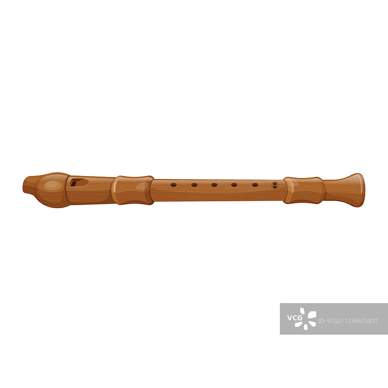 卡通风格的木制长笛图片素材