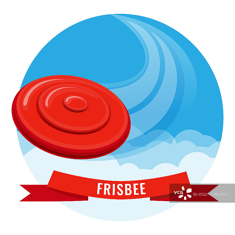 蓝色天空上的红色飞盘图片素材