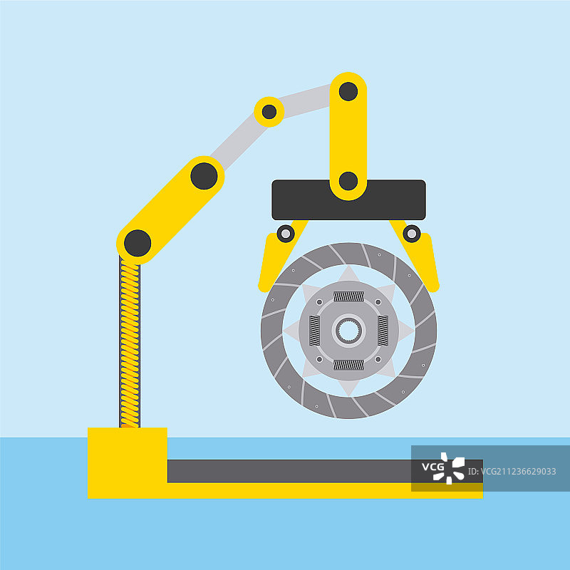 带有离合器片的汽车工业机器人手臂图片素材