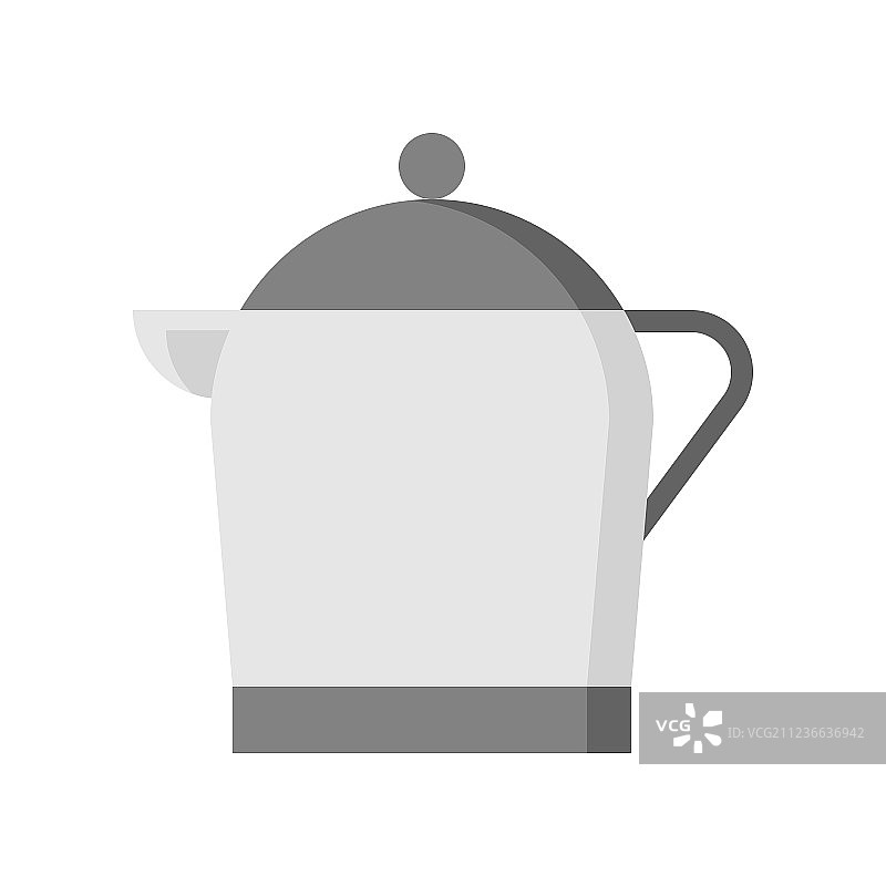 带把手的金属水壶扁平设计图标图片素材
