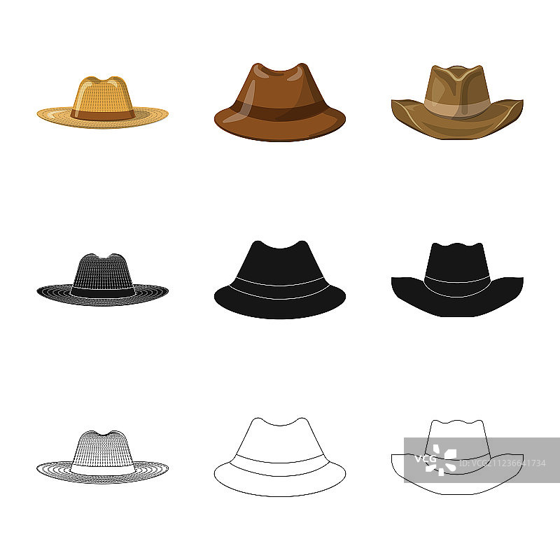 帽子和帽子标志集图片素材