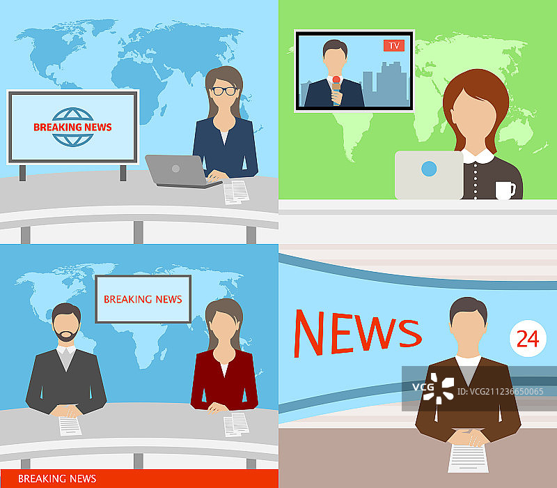 突发新闻电视广播图片素材