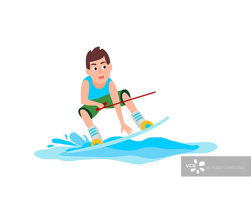 风筝冲浪运动男孩图片素材