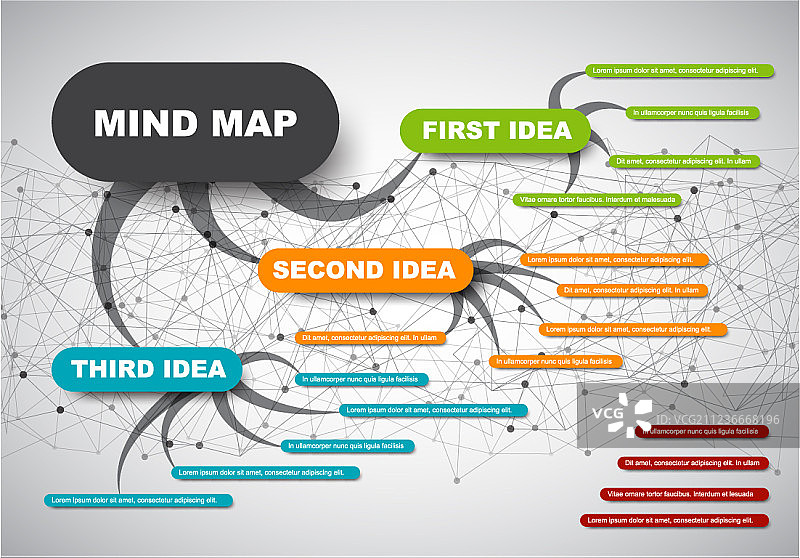 抽象思维导图信息图表模板图片素材