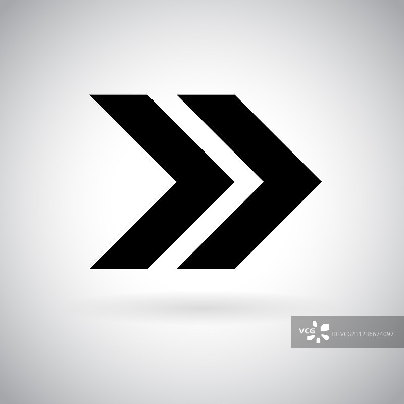 黑色双箭头快进或下一个图标图片素材