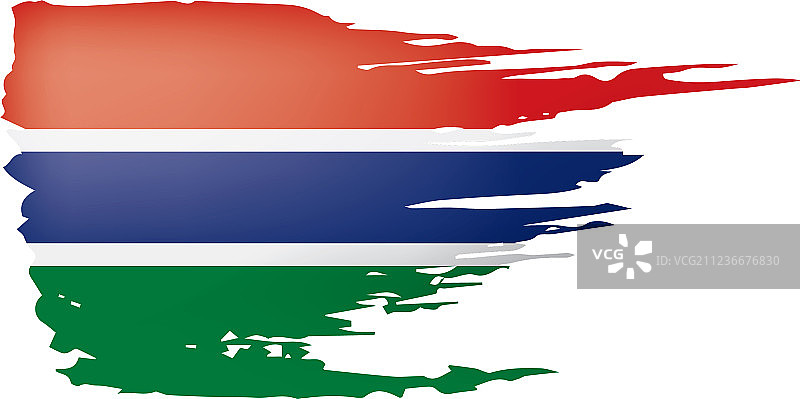 冈比亚国旗上有白色图片素材