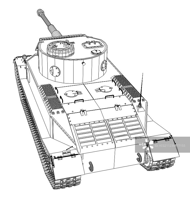 逼真坦克蓝图图片素材