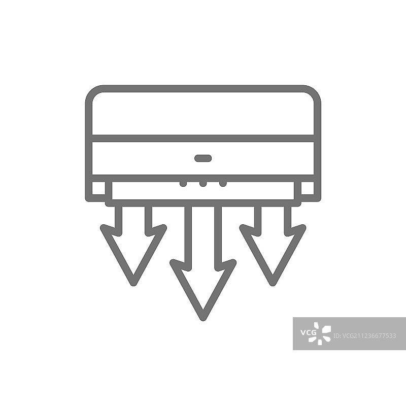 清新空气净化空调线性图标图片素材