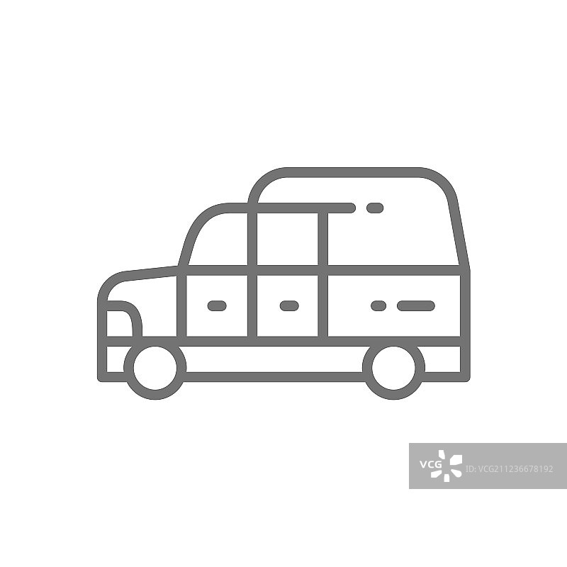 白色背景上的灵车线条图标图片素材