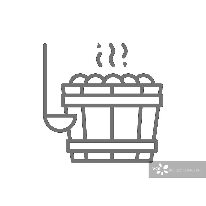 桑拿桶，带石头，用于澡堂图片素材