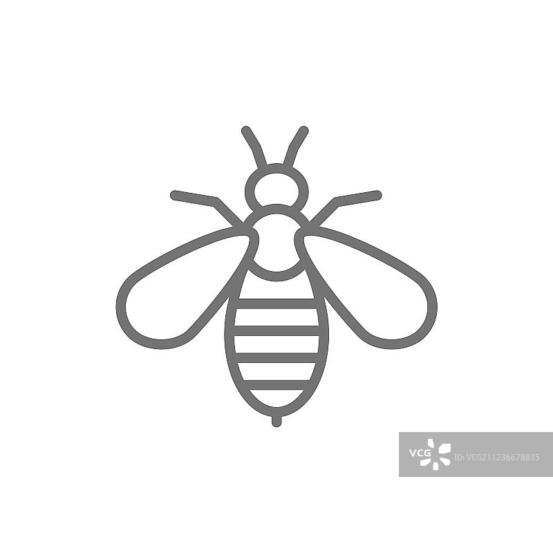 白色背景上隔离的蜂毒疗法线条图标图片素材