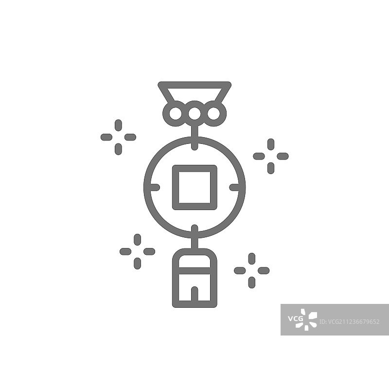 中国风水铜钱线条图标图片素材