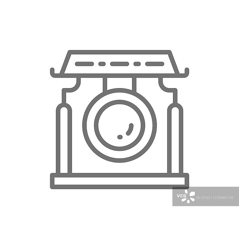 中国锣亚洲乐器线条图标图片素材