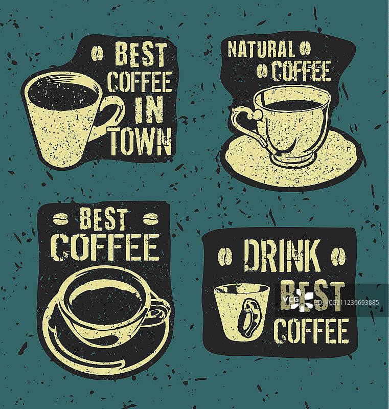 复古咖啡标签图片素材