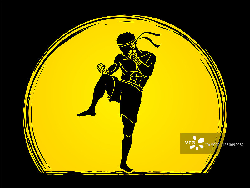 准备战斗的泰拳泰拳手图片素材