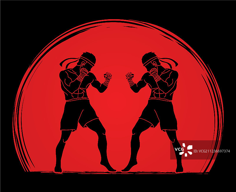 准备战斗的泰拳泰拳手图片素材