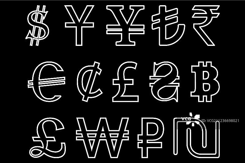 世界主要货币符号素材图片素材