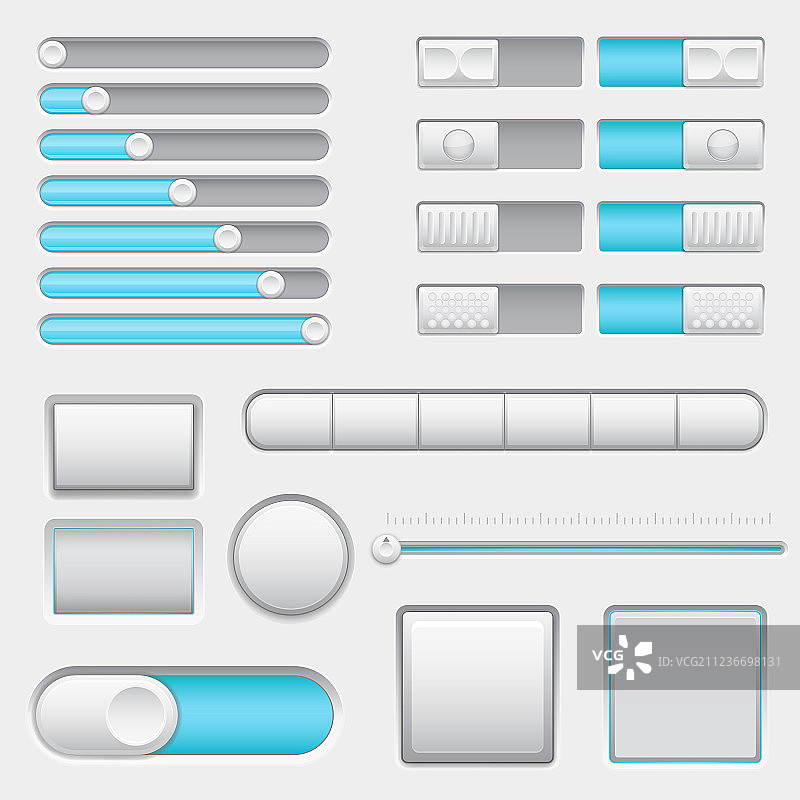白色和蓝色界面导航按钮图片素材