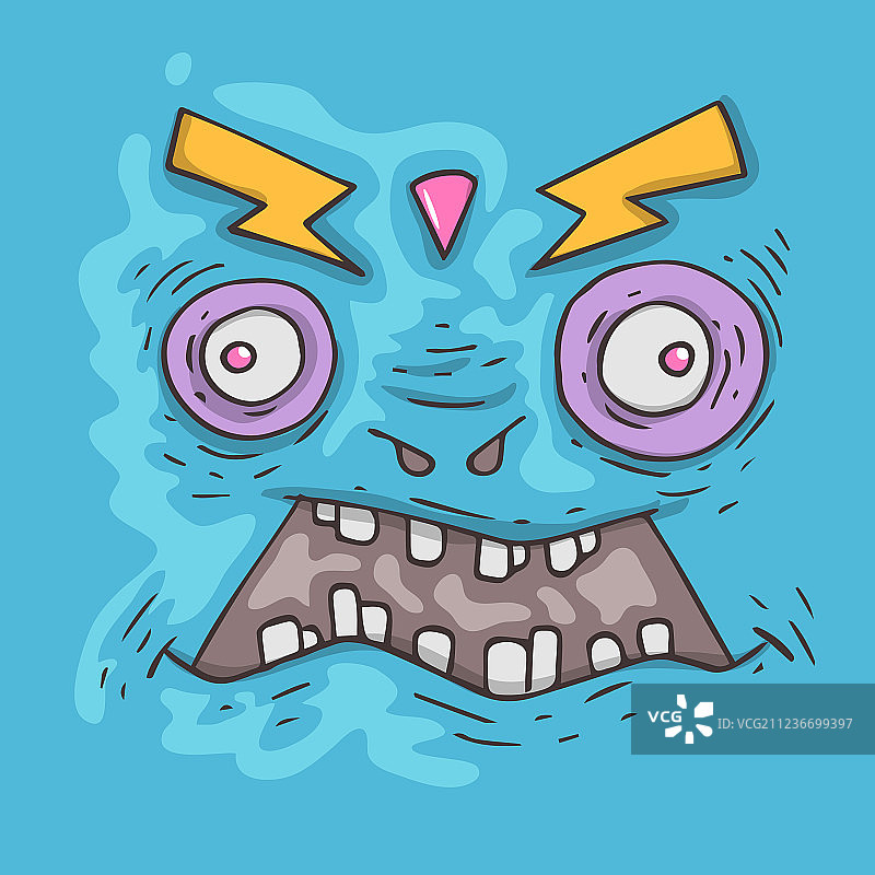 卡通万圣节怪物脸图片素材