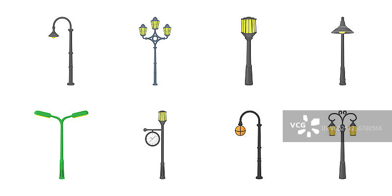 用于设计的灯柱图标图片素材