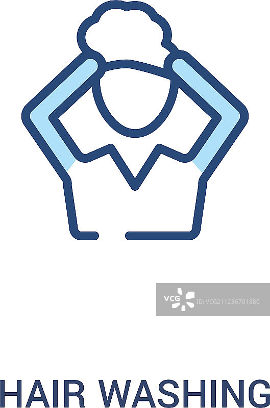 双色头发洗护概念简笔画图片素材