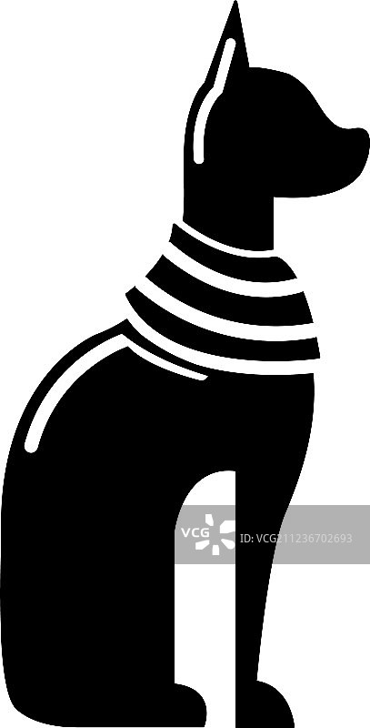 埃及猫图标，简约黑色风格图片素材
